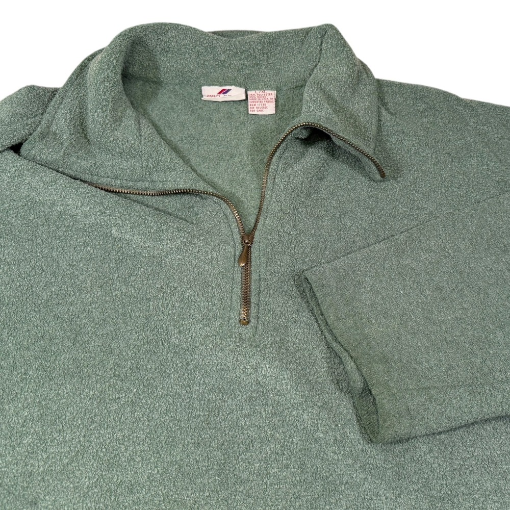 Pro Spirit L/XL Green Quarter Zip Pullover Fleece Gorpcore Retro Outdoor